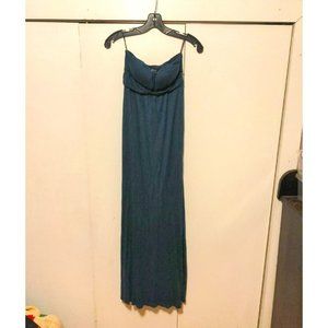 Xai Spaghetti Strap Green Maxi Dress